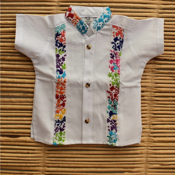 White with Colorful Floral Button Down Shirt - Picture 2 of 6